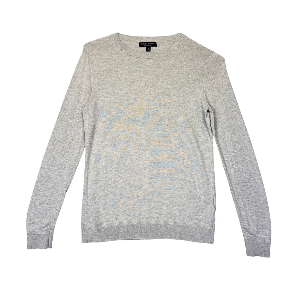 Quiet Luxury Silk Cashmere Crewneck Sweater Heather Grey S Timeless Capsule